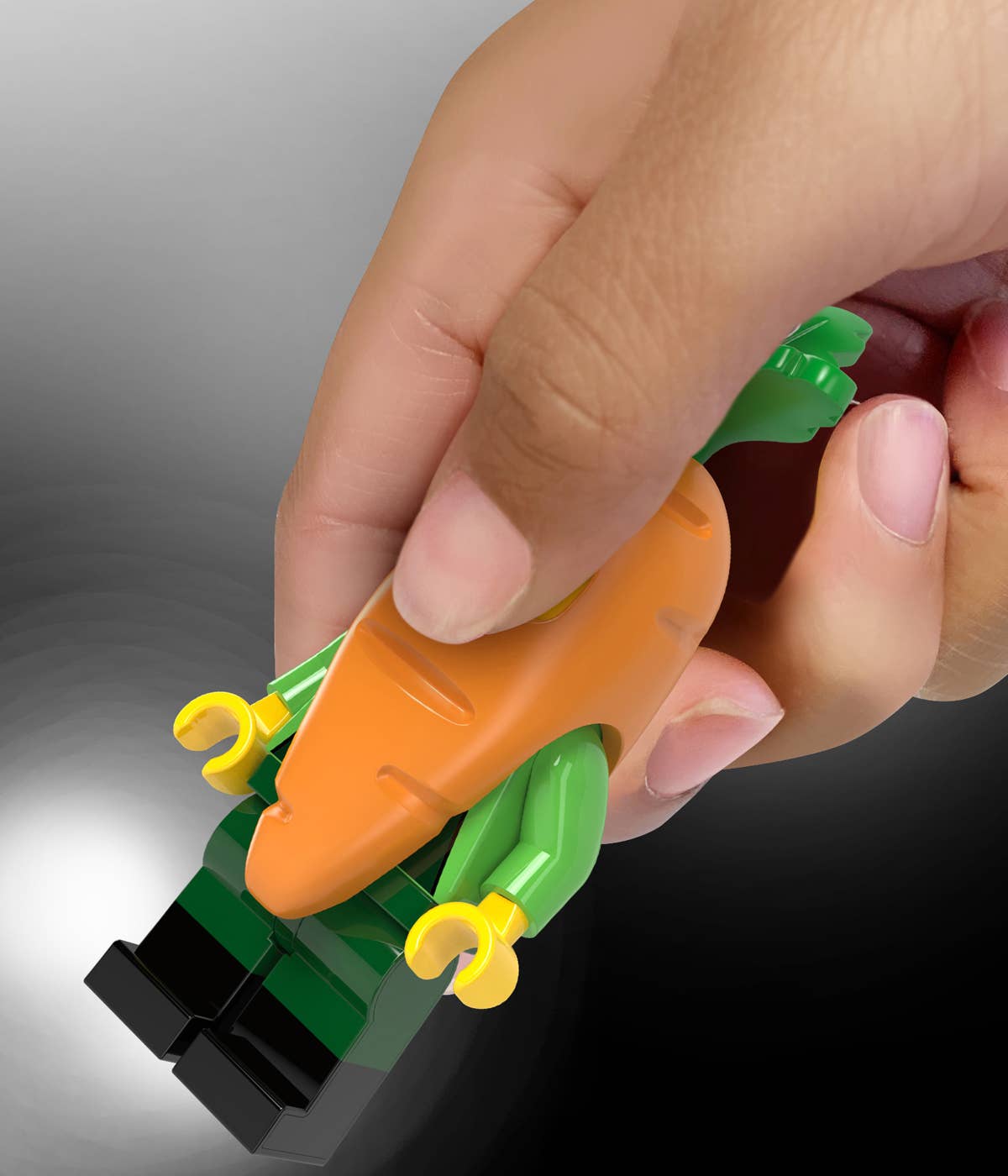 LEGO® Minifigures™ Karotten-Maskottchen Schlüsselanhänger mit Licht