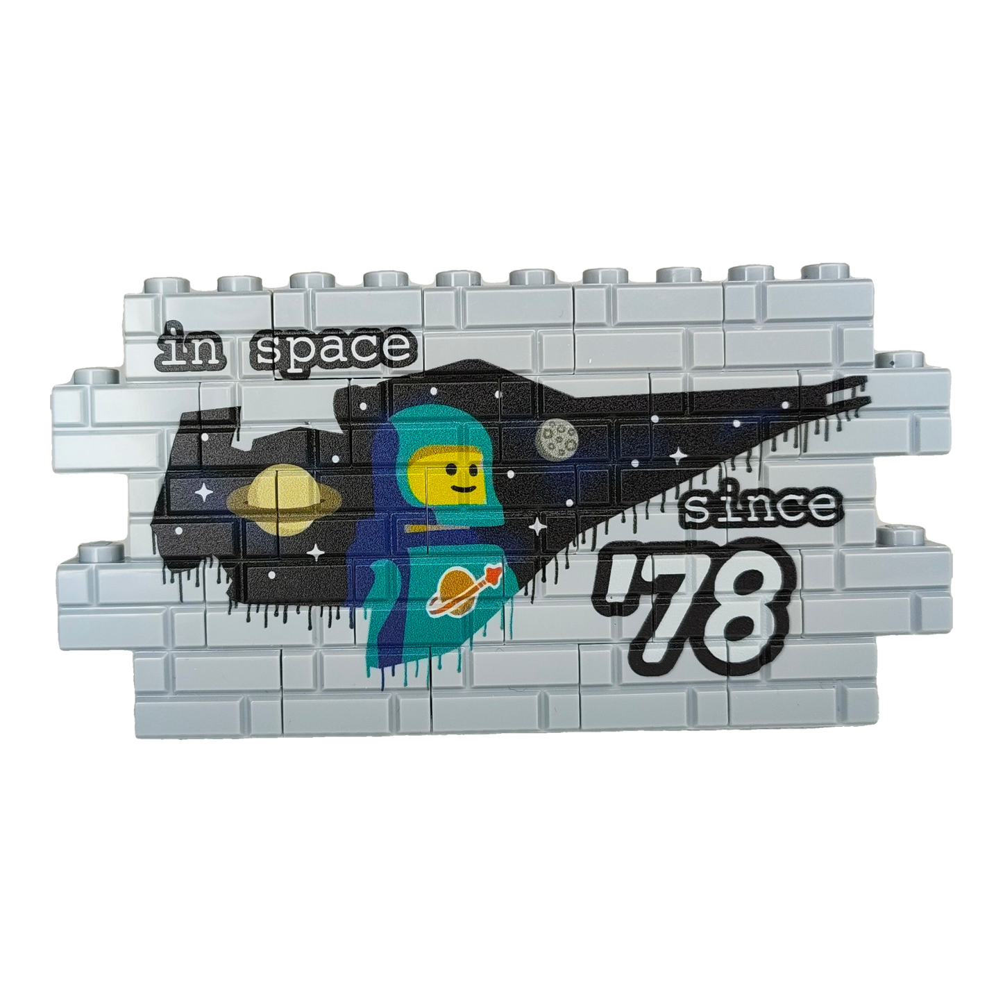 Custom LEGO® Graffiti-Wand „Classic Space“ – 1×12 Noppen – bedruckt - Brickhunter.shop
