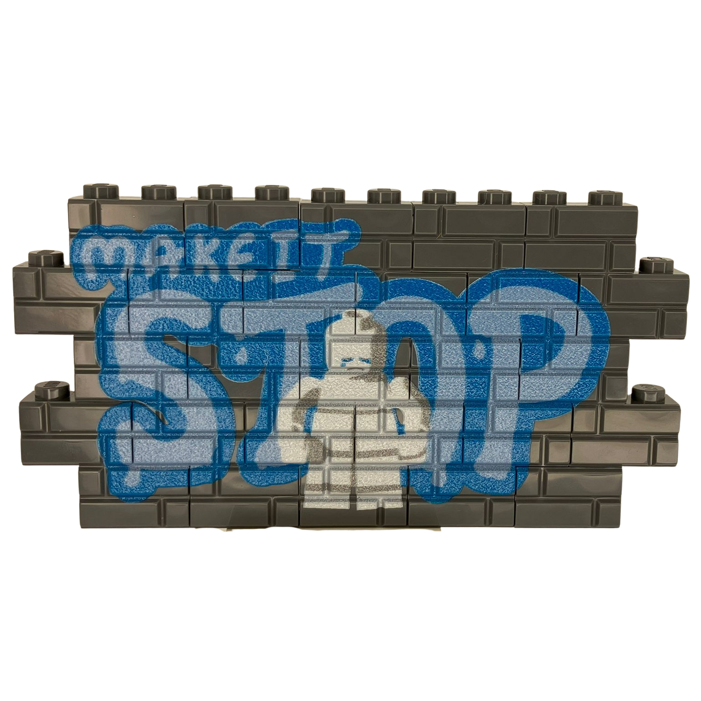 Custom LEGO® Graffiti-Wand „Make it stop“ – 1×12 Noppen – bedruckt - Brickhunter.shop