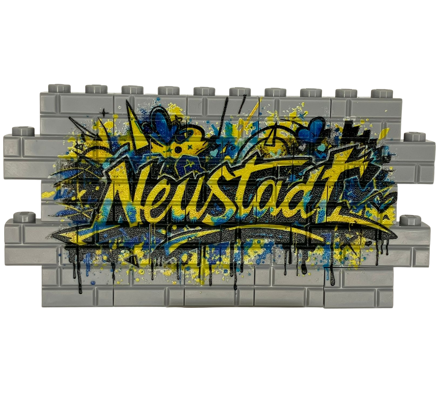 Custom LEGO® Graffiti-Wand „Neustadt“ – 1×12 Noppen – bedruckt - Brickhunter.shop