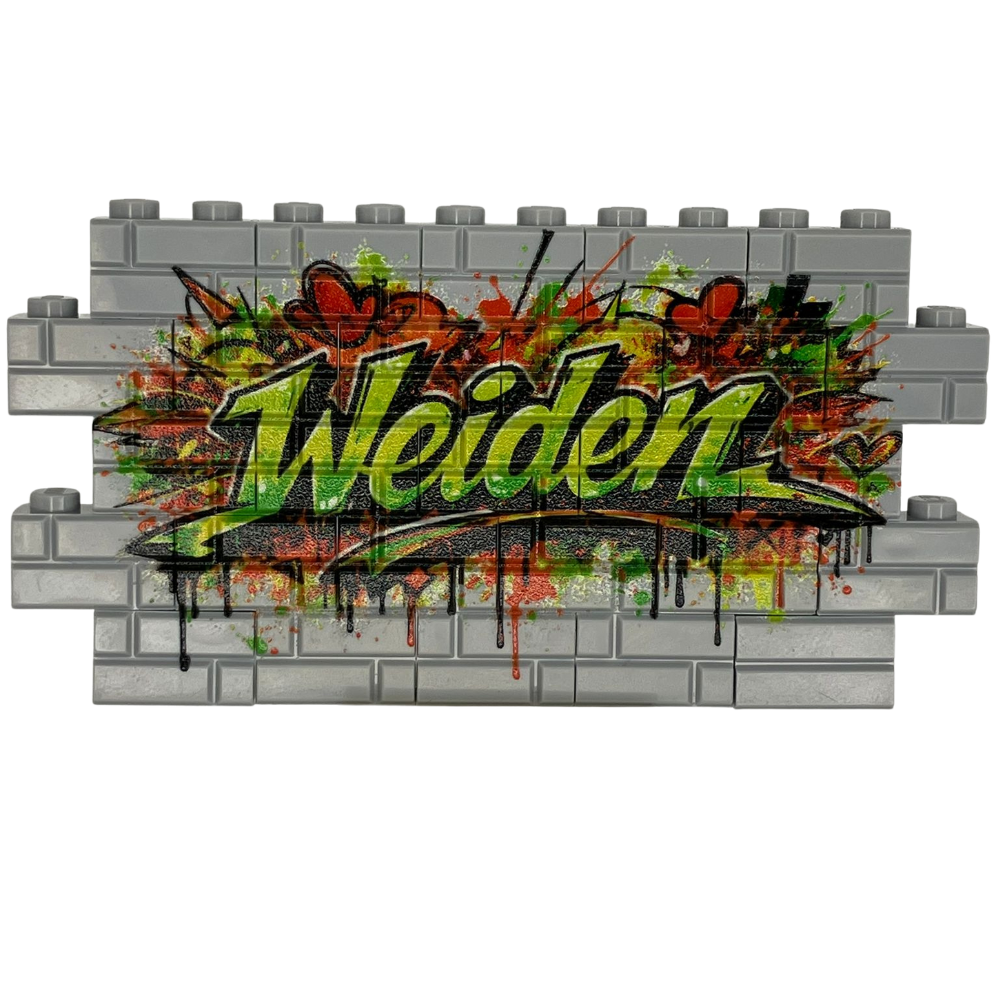 Custom LEGO® Graffiti-Wand „Weiden“ – 1×12 Noppen – bedruckt - Brickhunter.shop