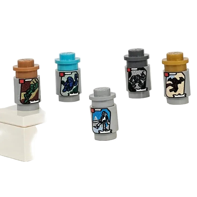 Elementar Mech Held – 5er Set Custom 1x1 Round Bricks auf LEGO® Basis - Brickhunter.shop