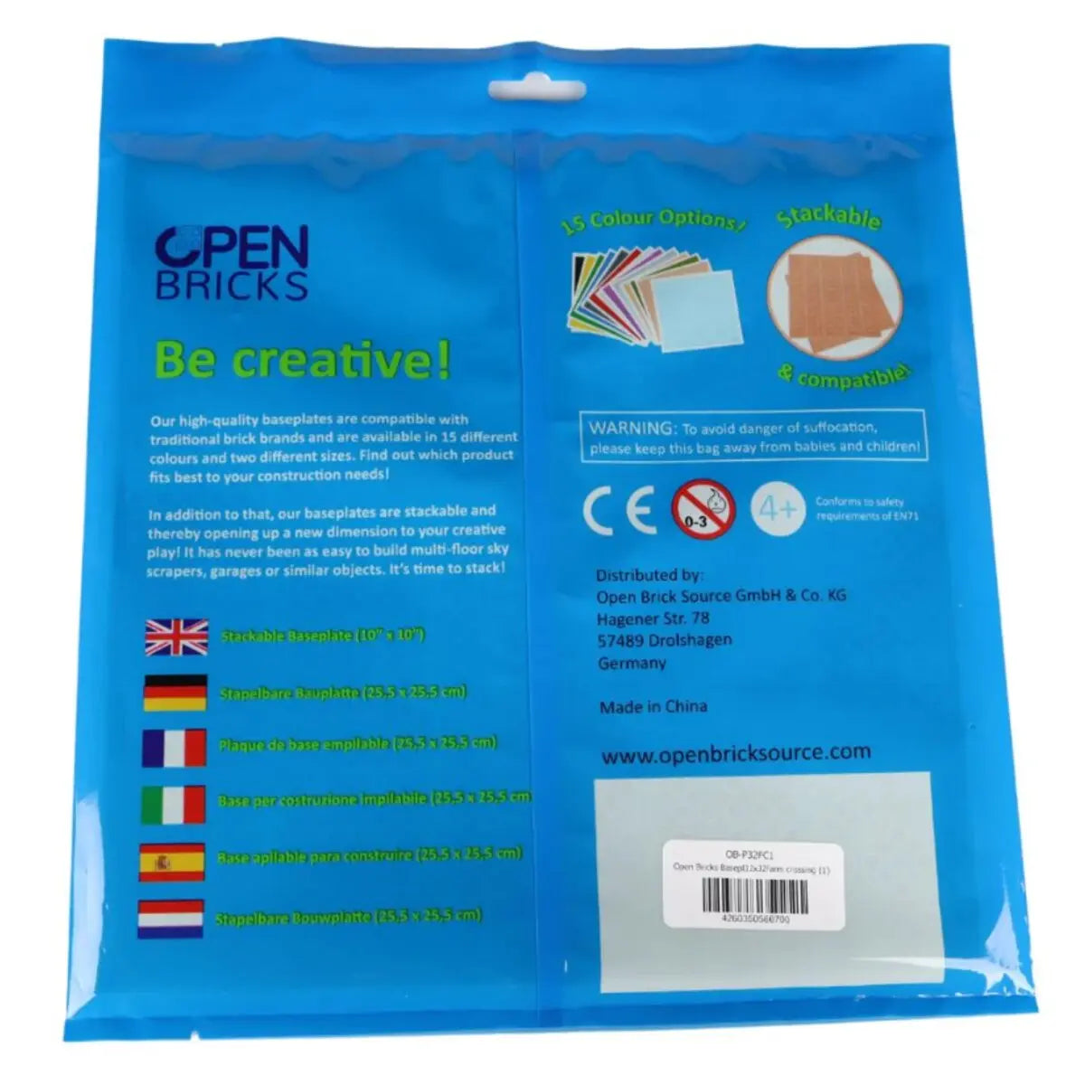 OPEN BRICKS® Bauplatte 32x32 farm crossing OPEN BRICKS®