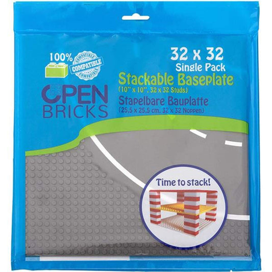 Open Bricks Straßenplatte 32x32 Kurve grey 1