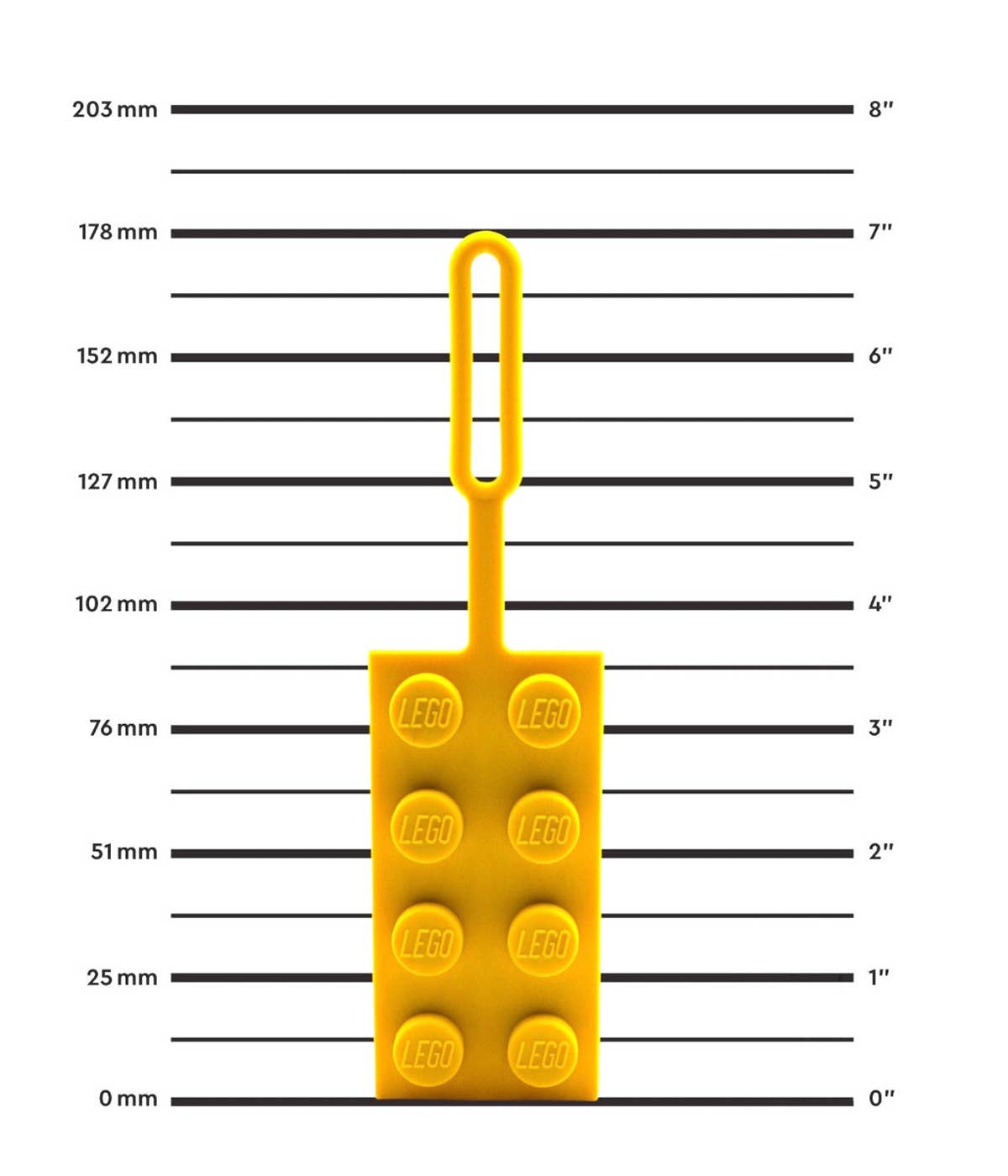 LEGO® Gepäckanhänger Silikon gelb 9 cm