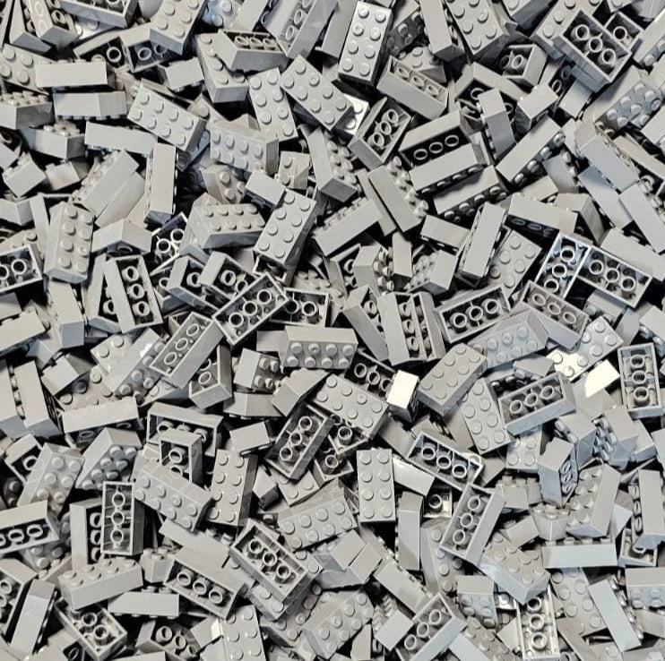 2x4 Klemmbausteine Hellgrau NEU 50-1000 Stk kompatibel - Brickhunter.shop