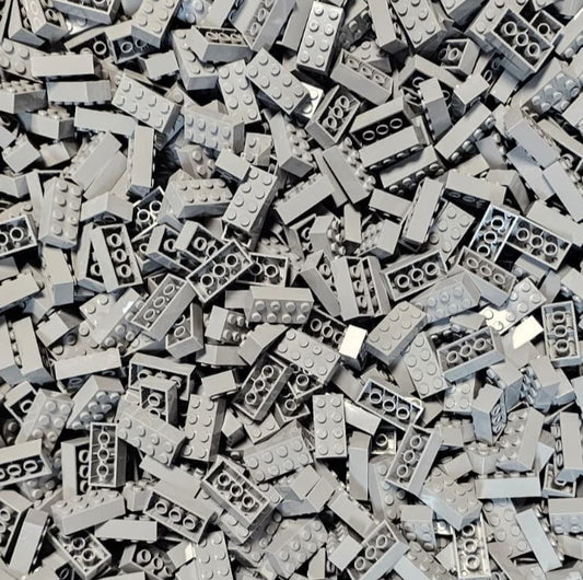 2x4 Klemmbausteine Hellgrau NEU 50-1000 Stk kompatibel - Brickhunter.shop