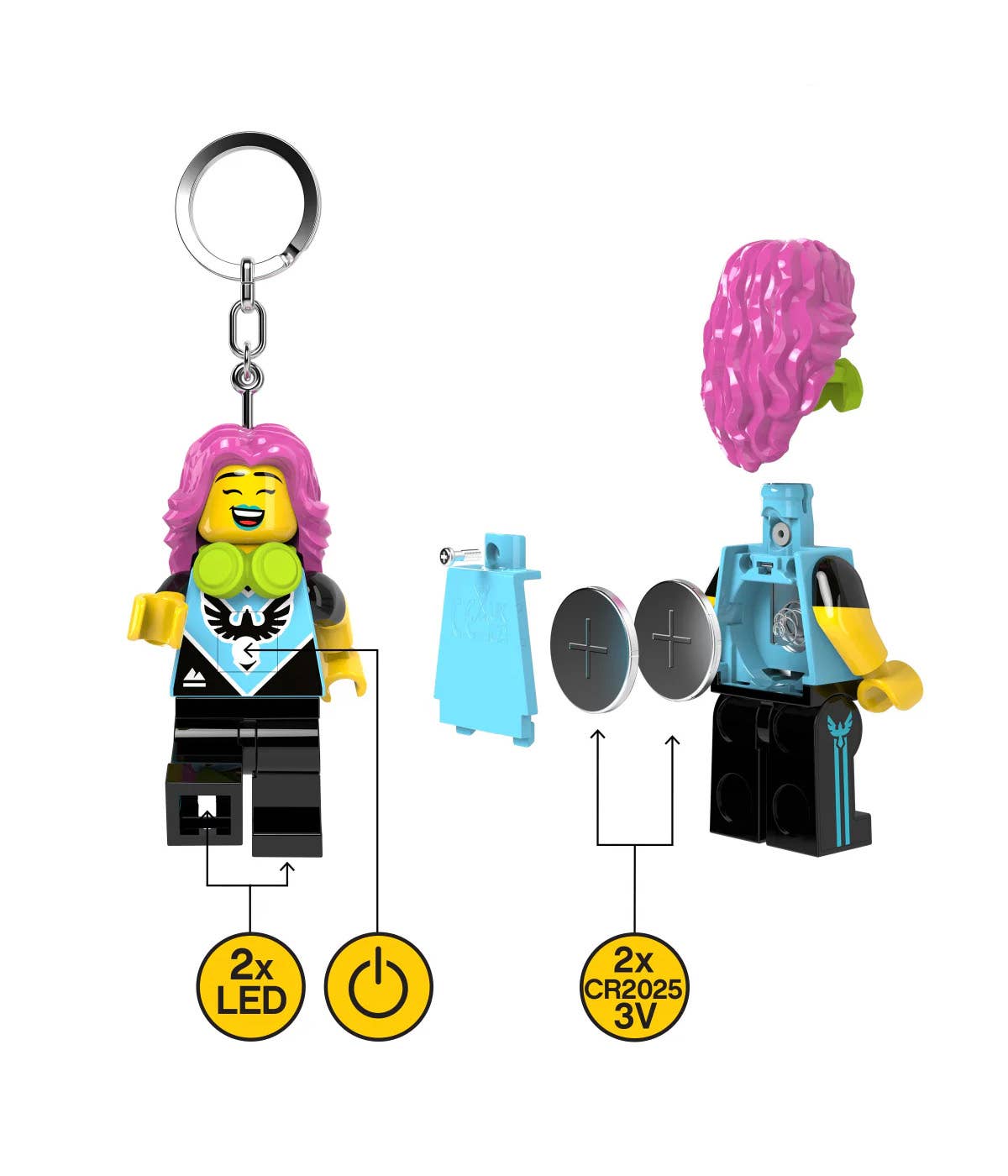 LEGO® Minifigures™ Gamer Girl Schlüsselanhänger mit Licht