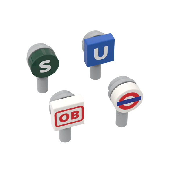 Bricks City Designer 4x Railway Signs