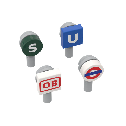 Bricks City Designer 4x Railway Signs