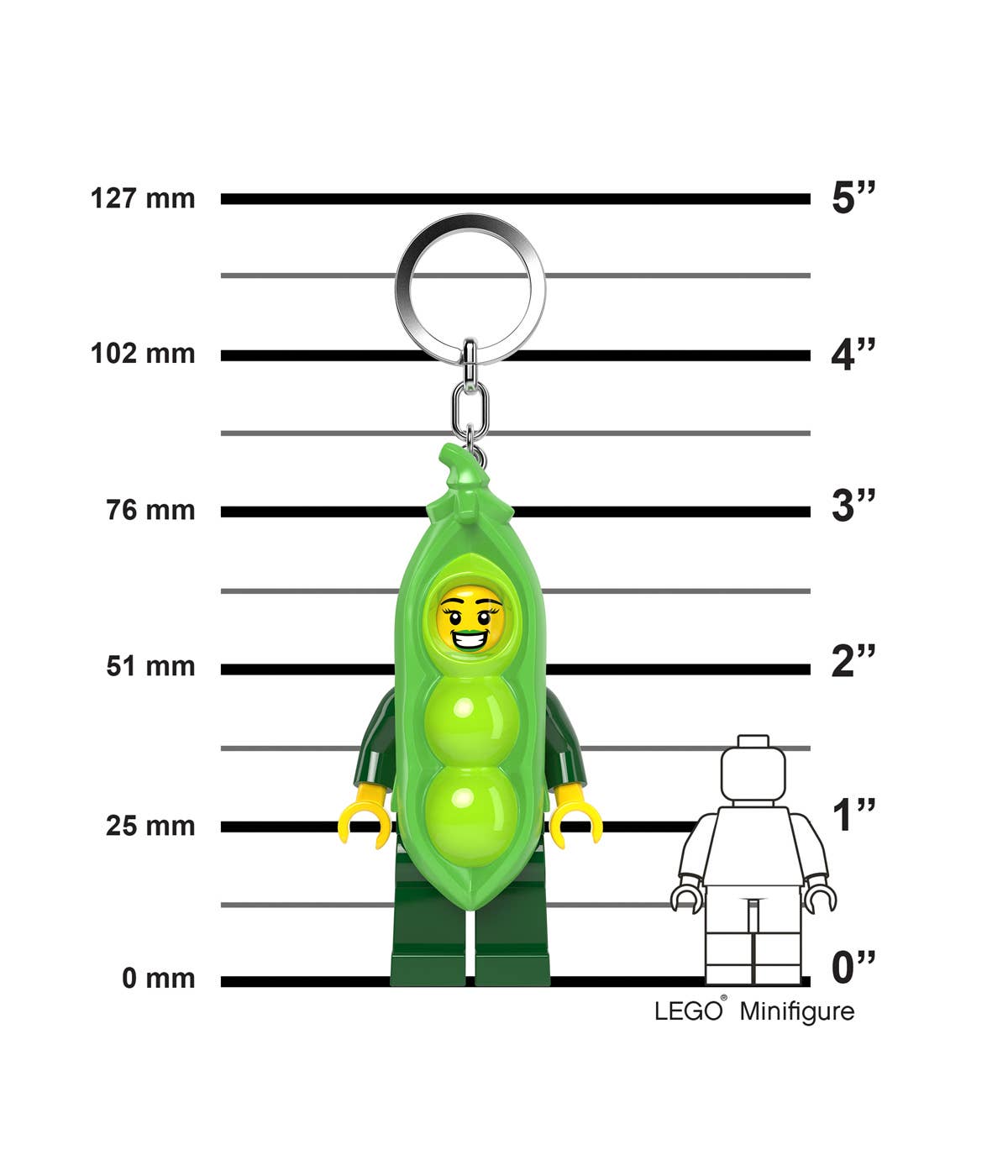 LEGO® Minifigures™ Erbsenschoten-Mädchen Schlüsselanhänger mit Licht