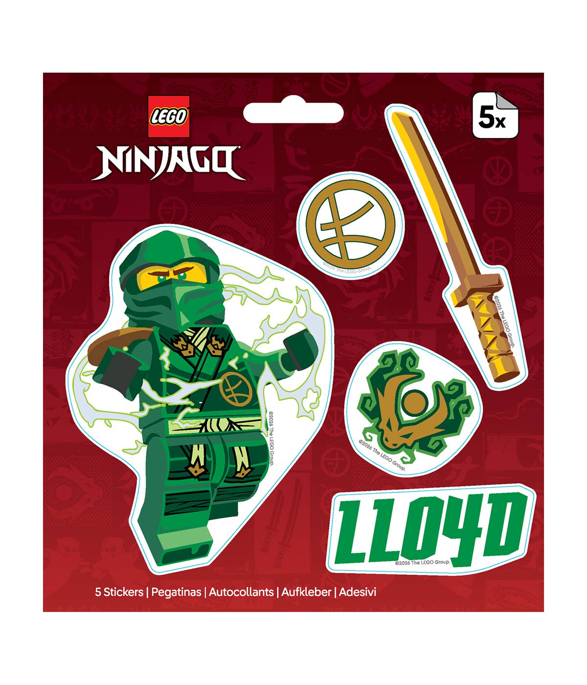 LEGO® NINJAGO® Lloyd Sticker 5 Stück