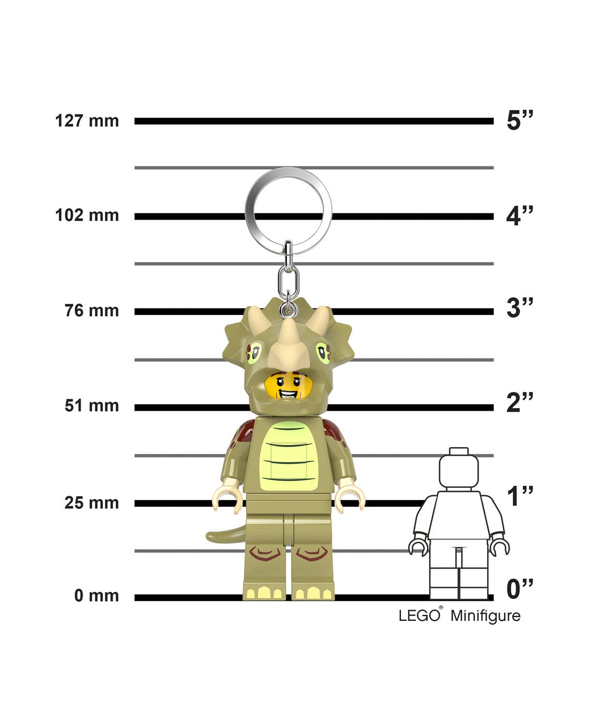 LEGO® Minifigures™ Triceratops Kostüm-Fan Schlüsselanhänger