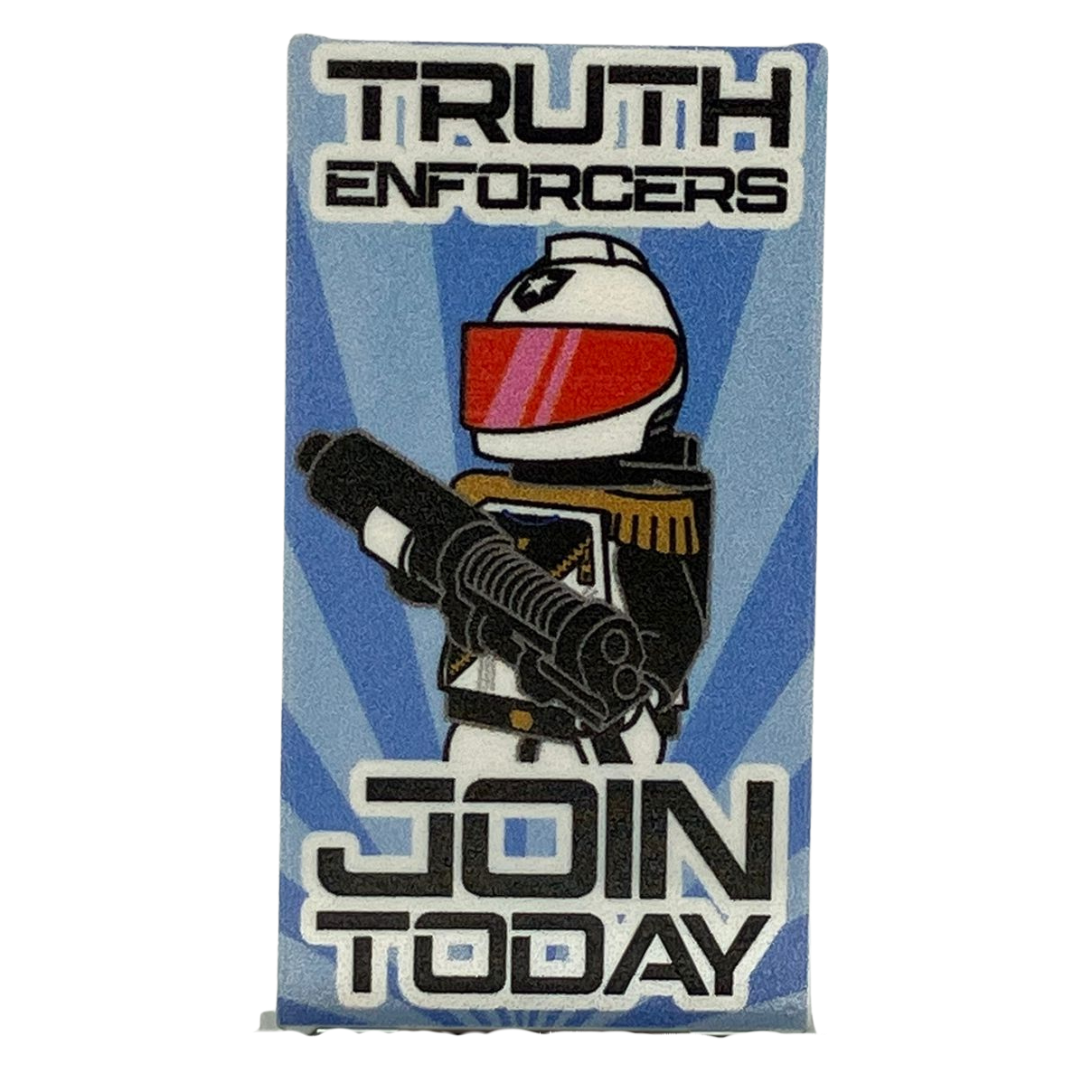 Custom LEGO® Fenster 1x4x6 „Truth Enforcers“ bedruckt – Fan Design - Brickhunter.shop