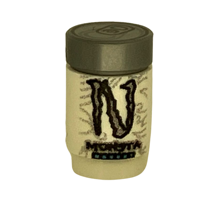 Custom LEGO® Getränk „N Monsta“ weiß – 1×1 Round Brick – by MBB-Custom - Brickhunter.shop