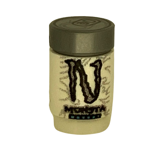 Custom LEGO® Getränk „N Monsta“ weiß – 1×1 Round Brick – by MBB-Custom - Brickhunter.shop