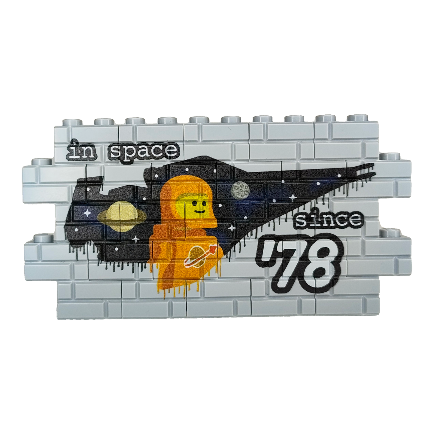 Custom LEGO® Graffiti-Wand „Classic Space“ – 1×12 Noppen – bedruckt - Brickhunter.shop