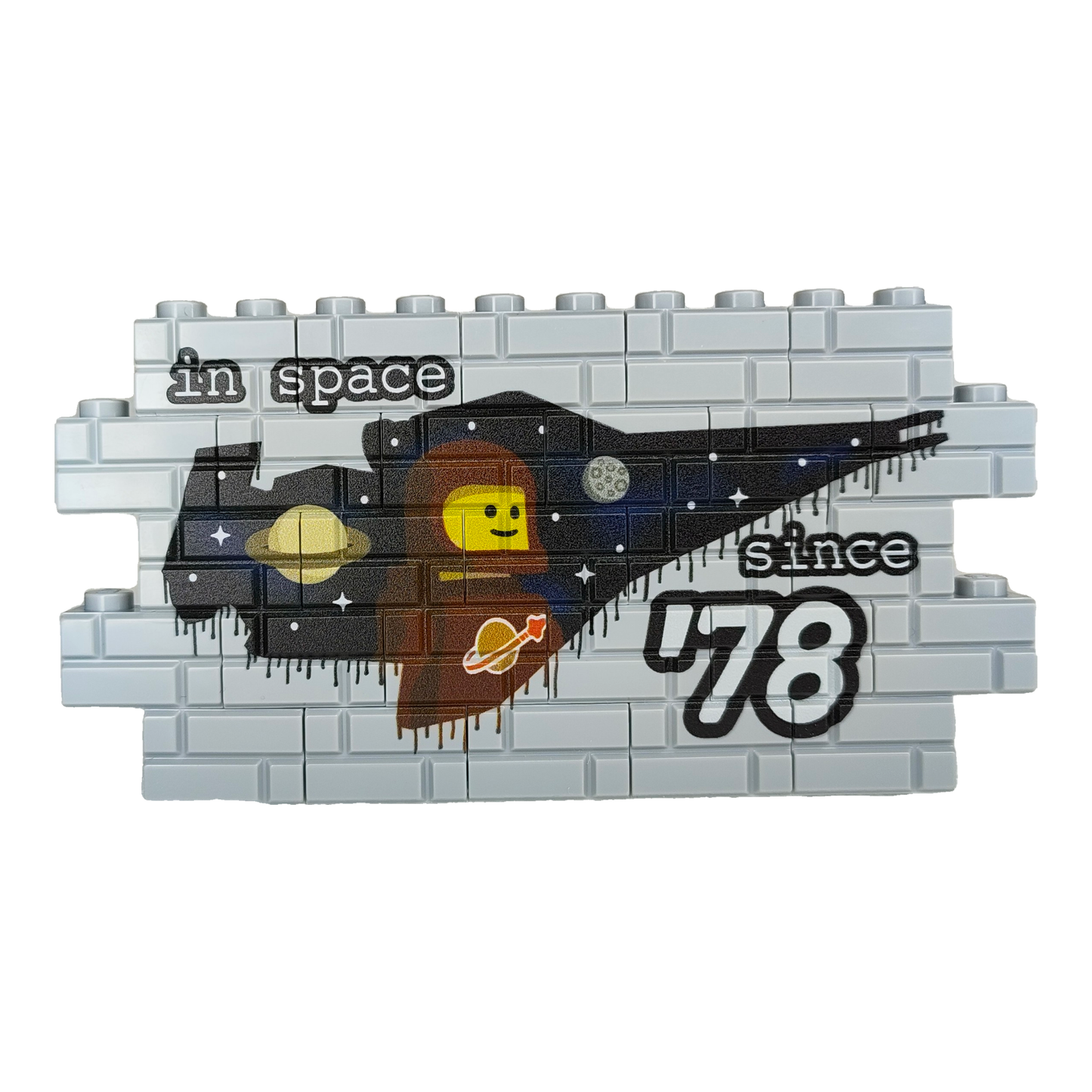 Custom LEGO® Graffiti-Wand „Classic Space“ – 1×12 Noppen – bedruckt - Brickhunter.shop