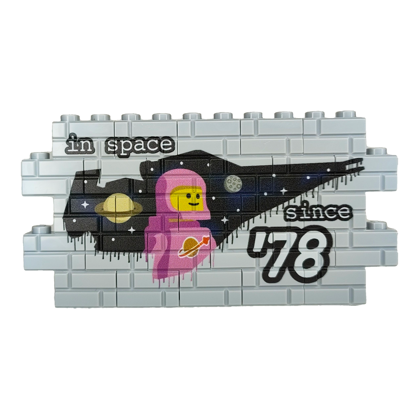 Custom LEGO® Graffiti-Wand „Classic Space“ – 1×12 Noppen – bedruckt - Brickhunter.shop