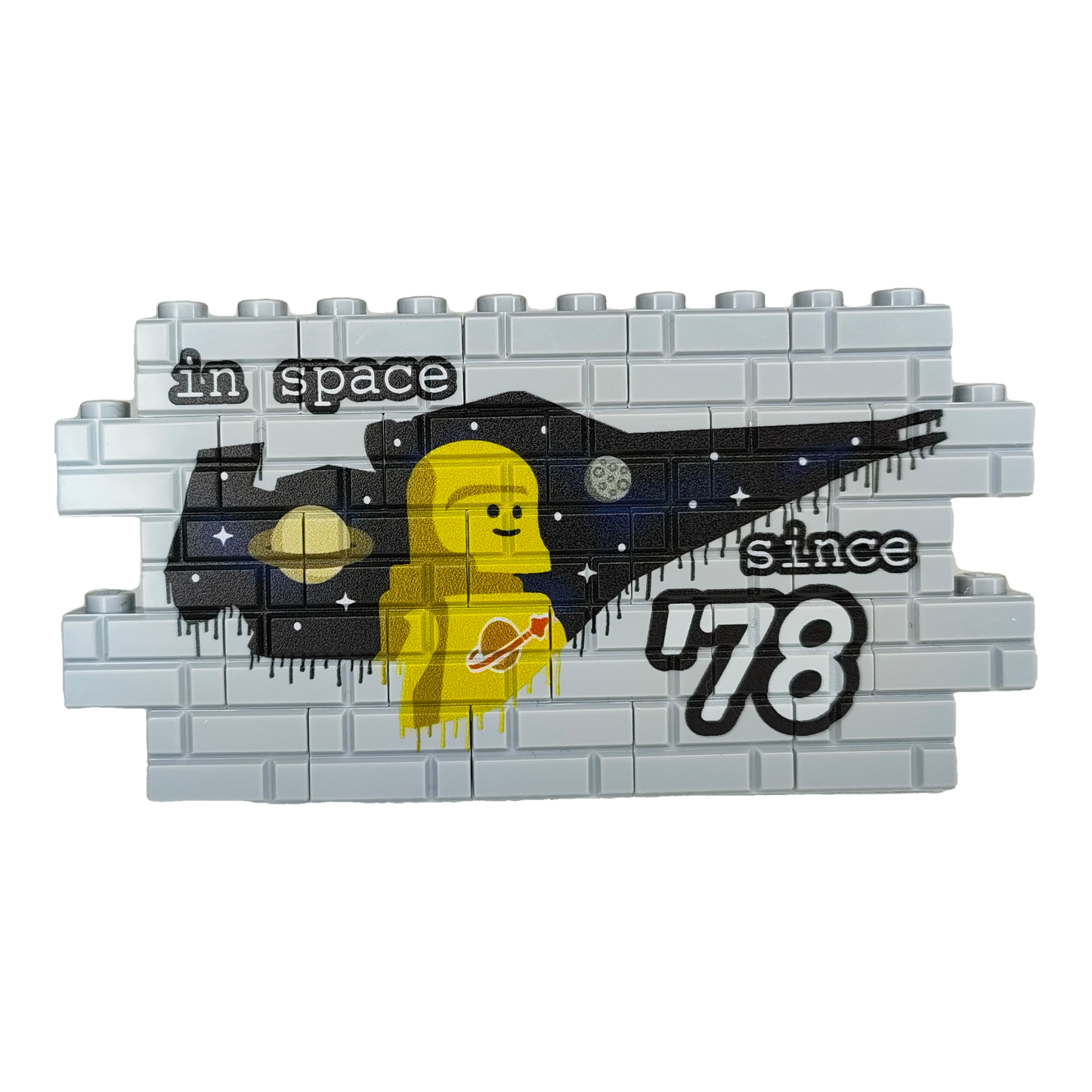 Custom LEGO® Graffiti-Wand „Classic Space“ – 1×12 Noppen – bedruckt - Brickhunter.shop