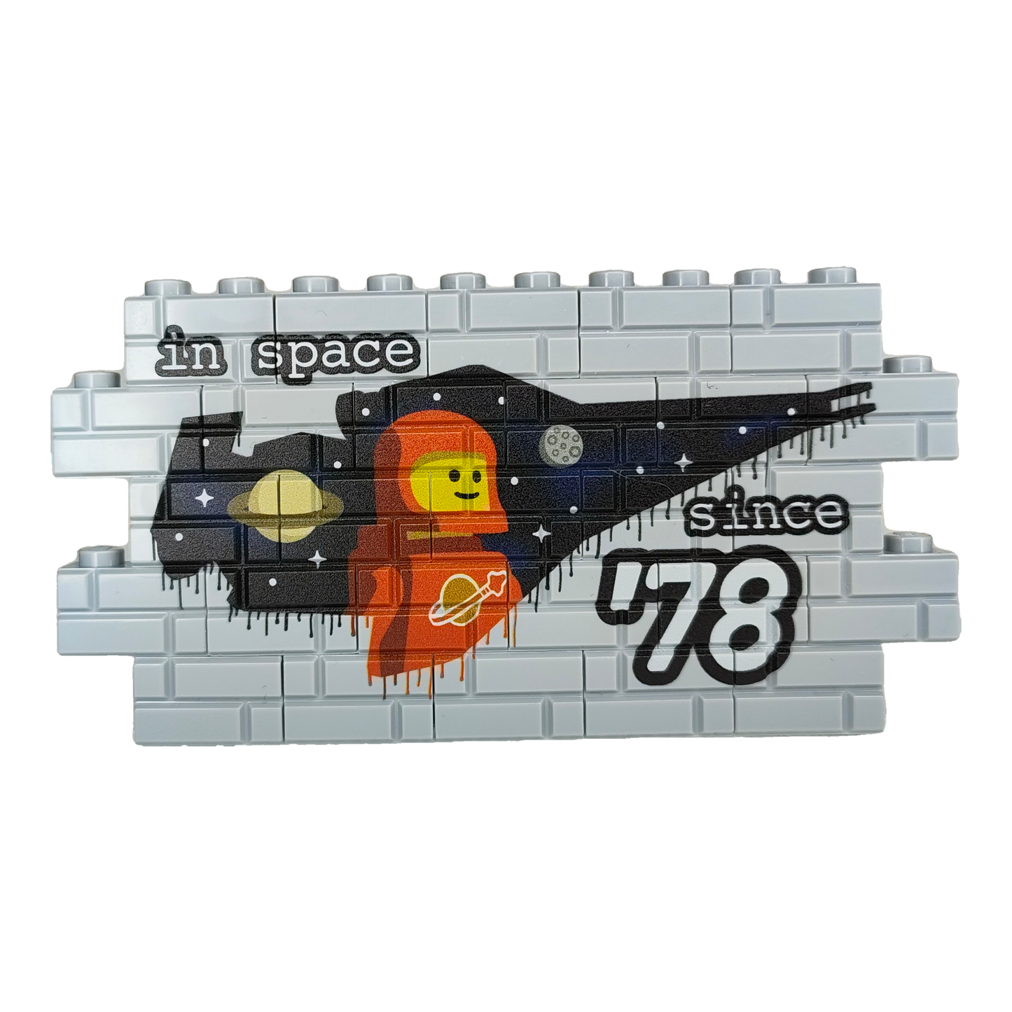 Custom LEGO® Graffiti-Wand „Classic Space“ – 1×12 Noppen – bedruckt - Brickhunter.shop