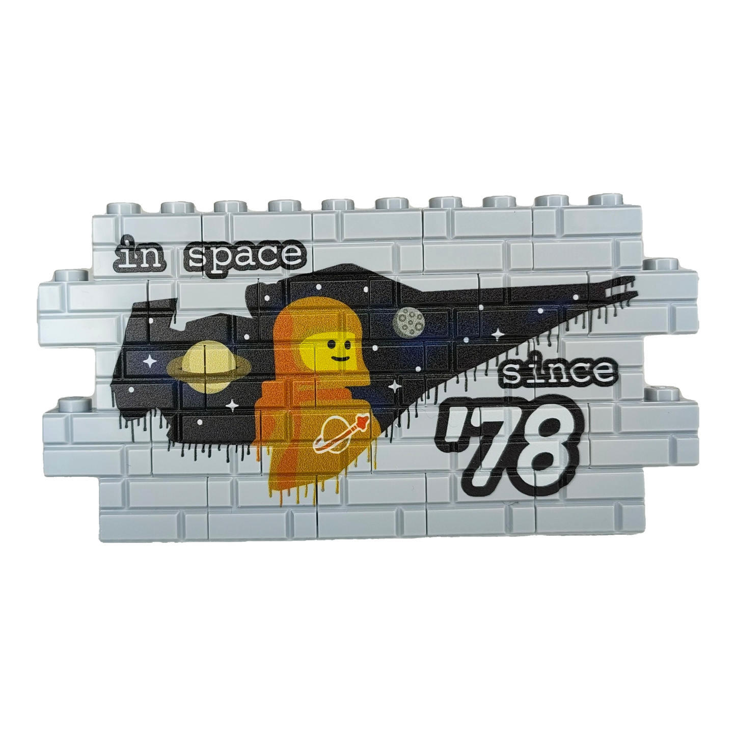 Custom LEGO® Graffiti-Wand „Classic Space“ – 1×12 Noppen – bedruckt - Brickhunter.shop