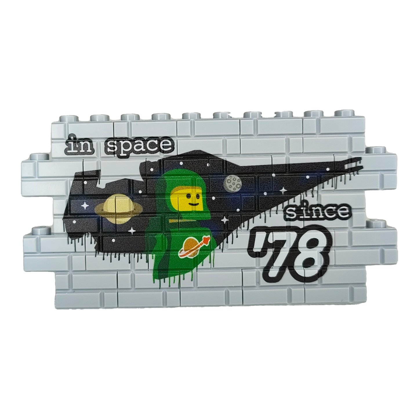 Custom LEGO® Graffiti-Wand „Classic Space“ – 1×12 Noppen – bedruckt - Brickhunter.shop