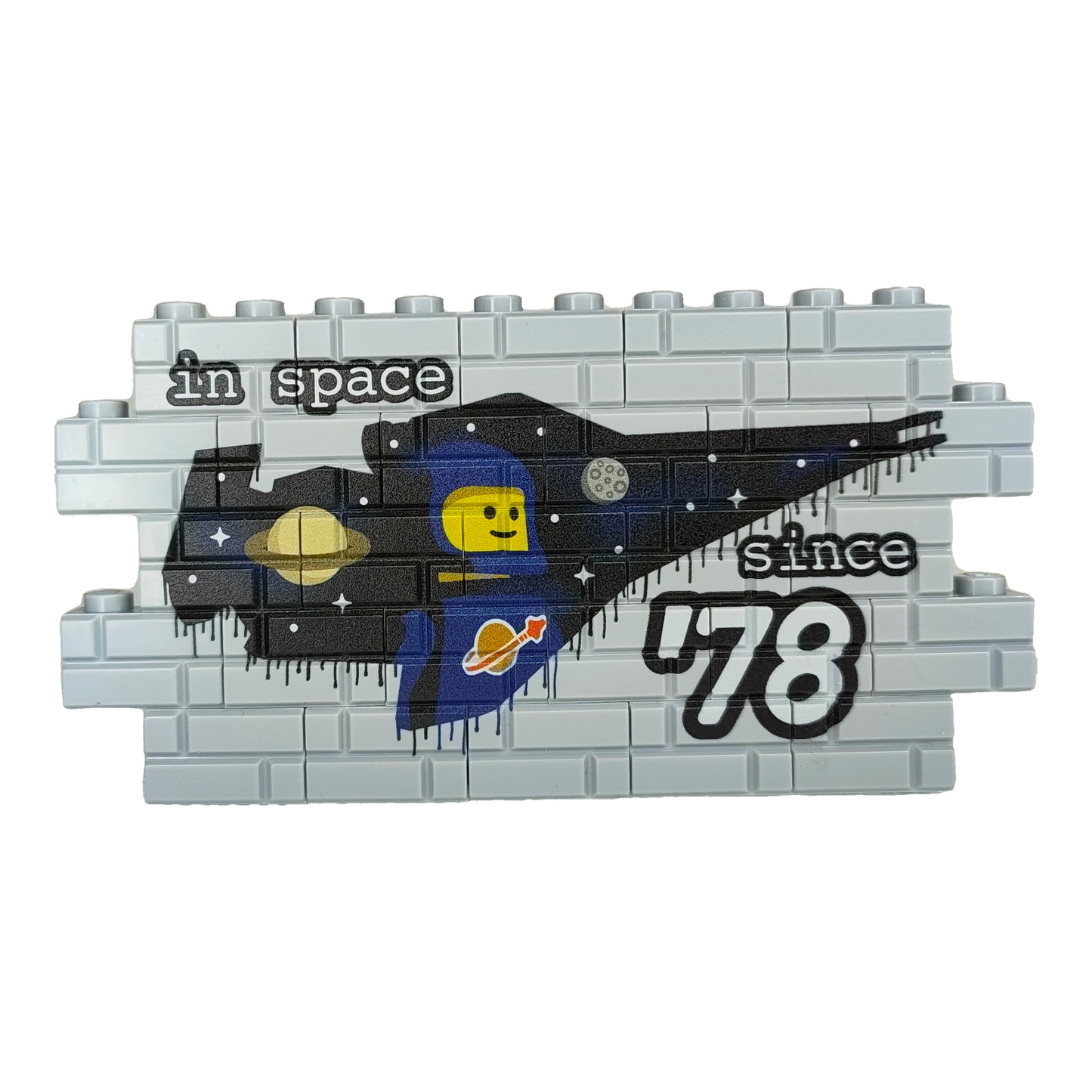 Custom LEGO® Graffiti-Wand „Classic Space“ – 1×12 Noppen – bedruckt - Brickhunter.shop