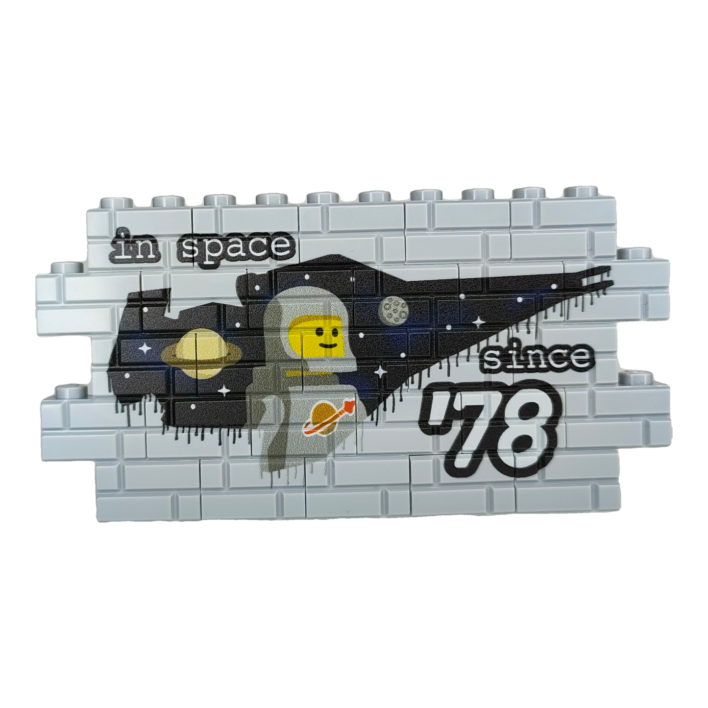 Custom LEGO® Graffiti-Wand „Classic Space“ – 1×12 Noppen – bedruckt - Brickhunter.shop