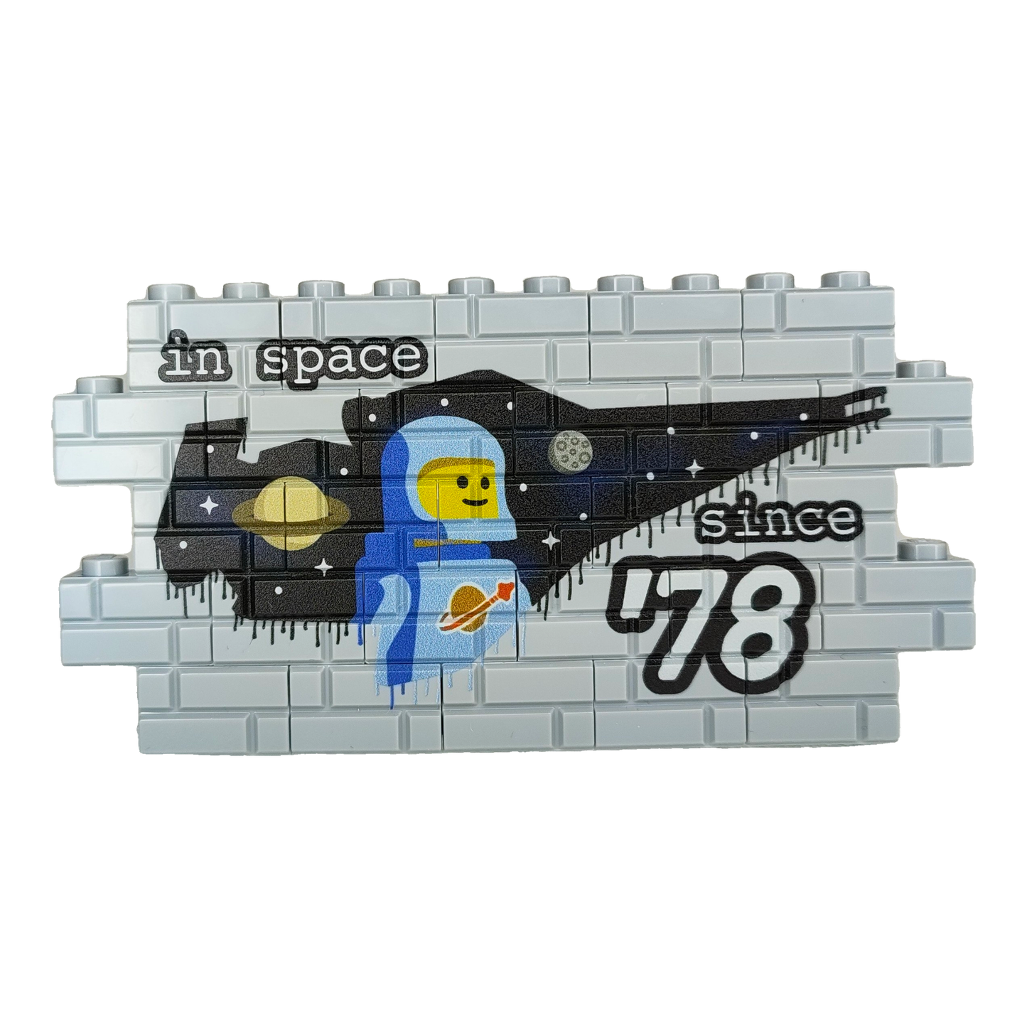 Custom LEGO® Graffiti-Wand „Classic Space“ – 1×12 Noppen – bedruckt - Brickhunter.shop