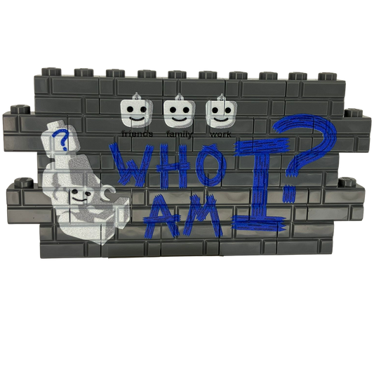 Custom LEGO® Graffiti-Wand „Who am I“ – 1×12 Noppen – bedruckt - Brickhunter.shop