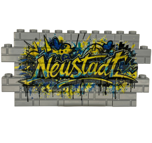Custom LEGO® Graffiti-Wand „Neustadt“ – 1×12 Noppen – bedruckt - Brickhunter.shop