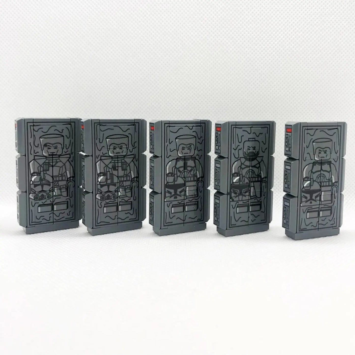 Megapack, alle fünf Designs "eingefrorene Klone" Brickhunter.shop