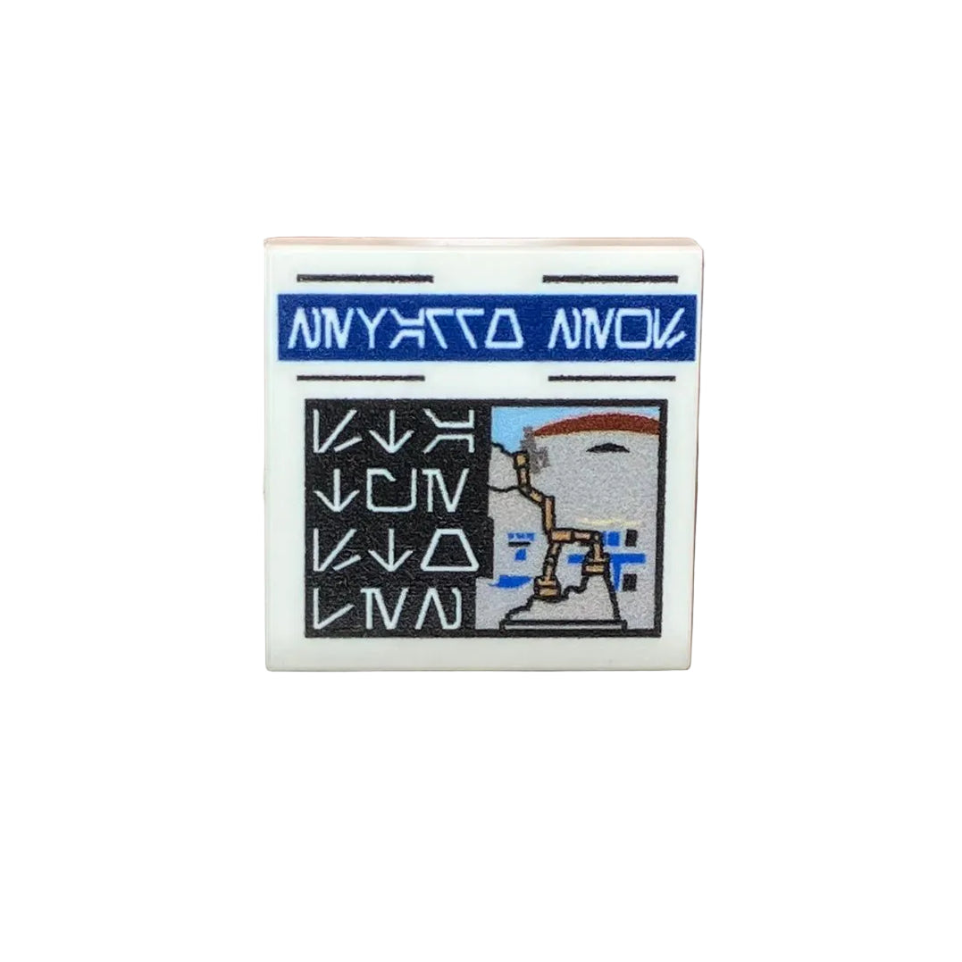 Custom LEGO® Tile 2x2 "Nevarro Times - STATUE STOLEN" bedruckt – Fan Design - Brickhunter.shop