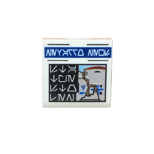 Custom LEGO® Tile 2x2 "Nevarro Times - STATUE STOLEN" bedruckt – Fan Design - Brickhunter.shop
