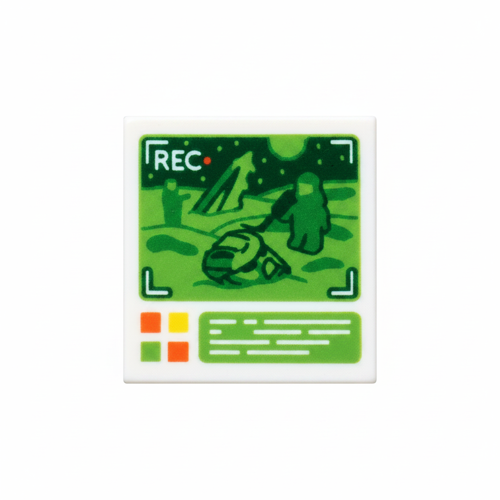 Custom LEGO® Tile 2x2 "Retro Kontrollbildschirm" bedruckt – Fan Design - Brickhunter.shop