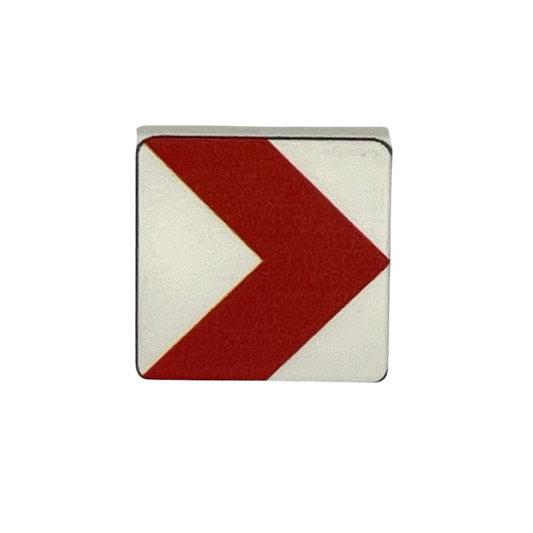 Custom LEGO® Tile 2x2 "Richtungstafel in Kurven" (links, rechts) bedruckt – Fan Design - Brickhunter.shop