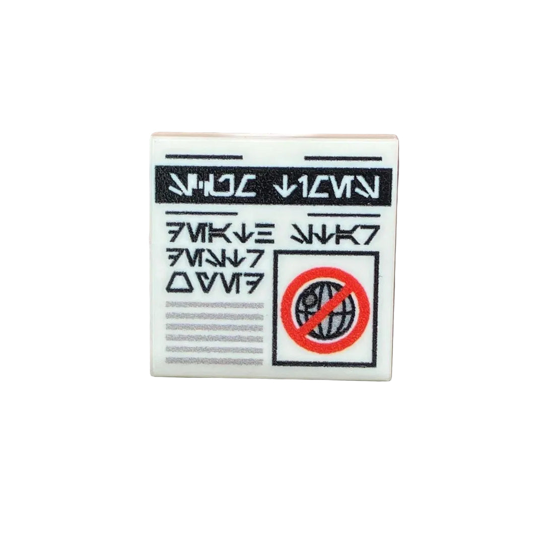 Custom LEGO® Tile 2x2"Scum Times - STAR OF DEATH DESTROYED" bedruckt – Fan Design - Brickhunter.shop