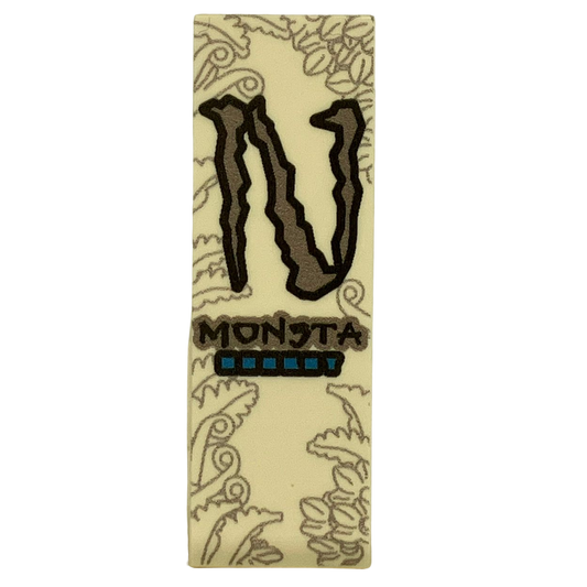 Custom LEGO® Werbeplakat „N Monsta“ weiß – 2×6 Tile – by MBB-Custom - Brickhunter.shop