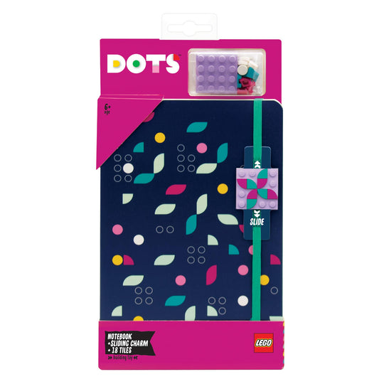 LEGO® DOTS Softcover-Notizbuch mit verschiebbarem Charm, 18 Teile - Brickhunter.shop