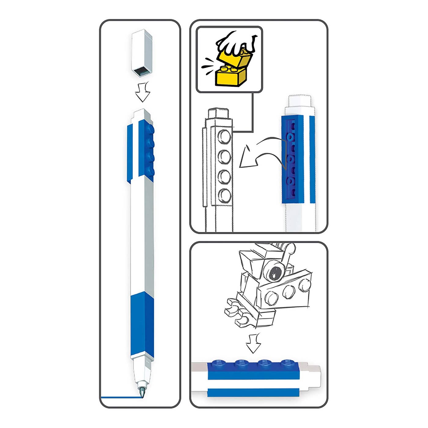 LEGO® Gelstift mit LEGO-Figur, Blau – Geschenkverpackung - Brickhunter.shop