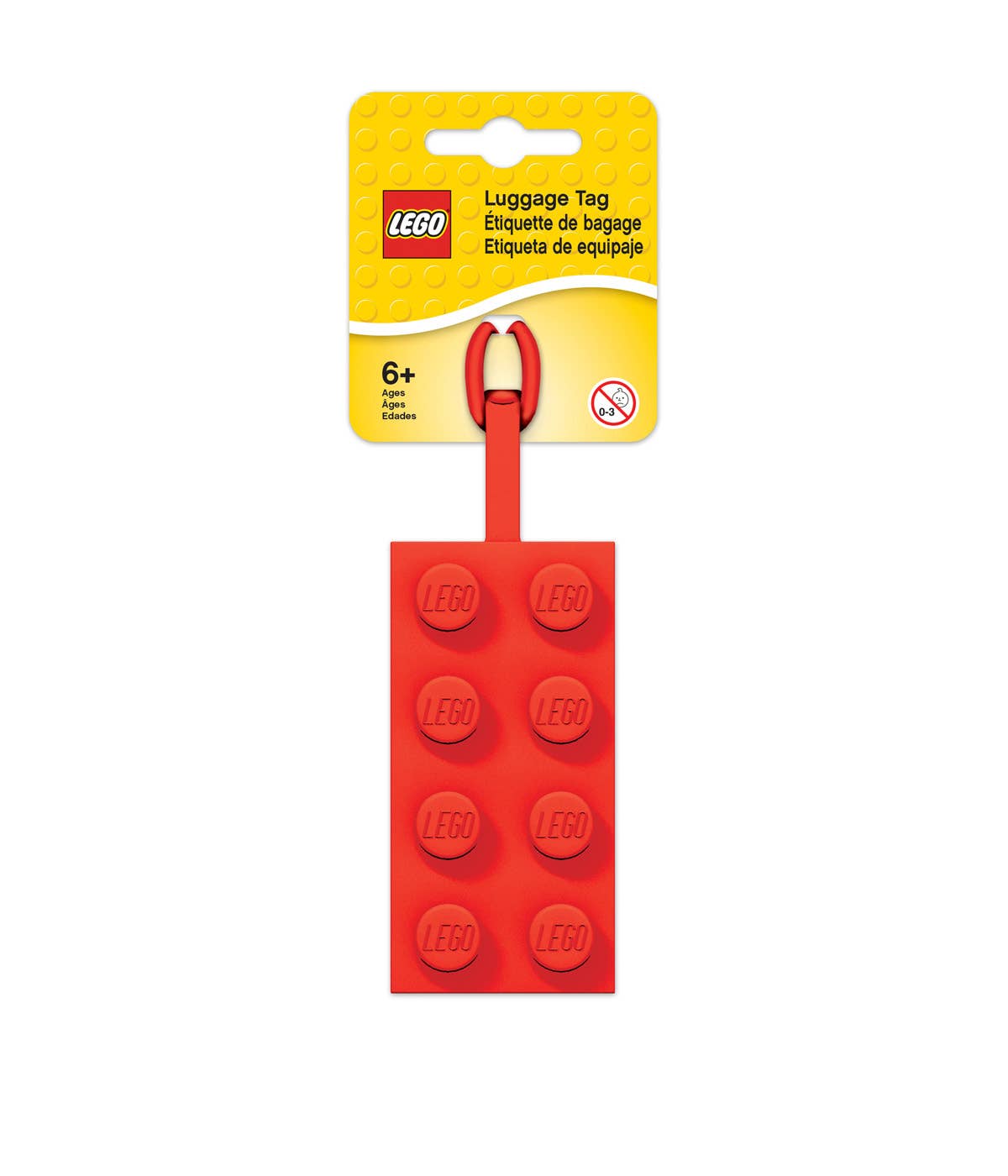 LEGO® Gepäckanhänger aus Silikon, Rot, 9,4 cm - Brickhunter.shop
