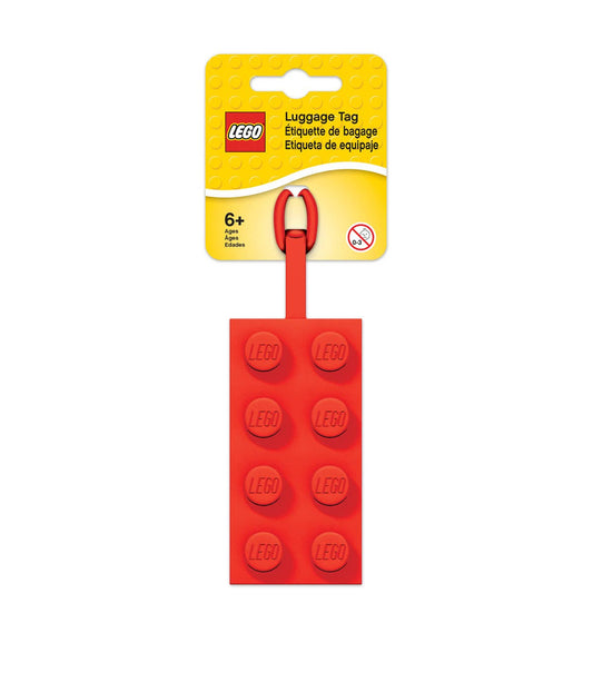 LEGO® Gepäckanhänger aus Silikon, Rot, 9,4 cm - Brickhunter.shop