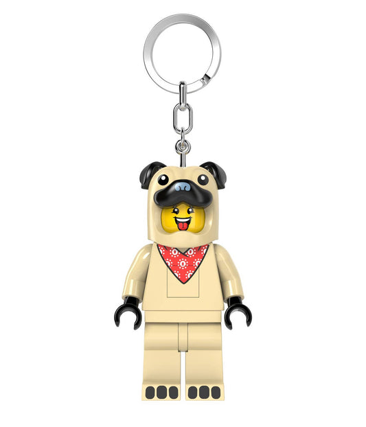 LEGO® Minifiguren Schlüsselanhänger mit Licht – Mops - Brickhunter.shop