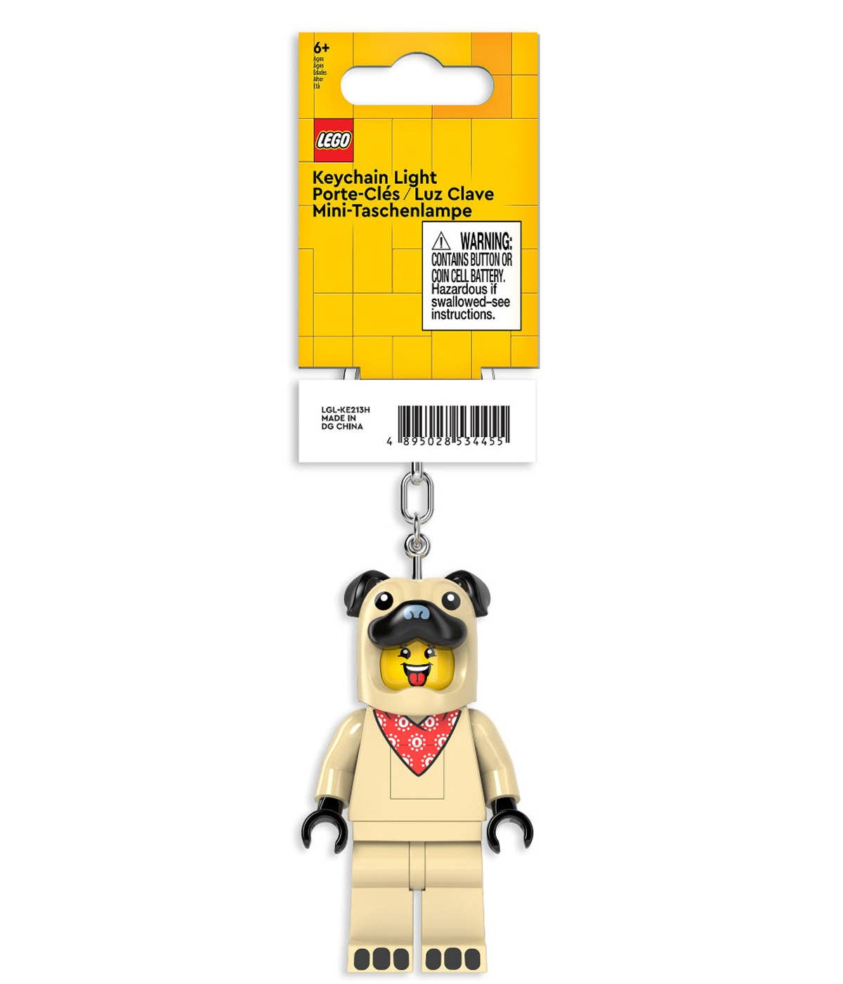 LEGO® Minifiguren Schlüsselanhänger mit Licht – Mops - Brickhunter.shop