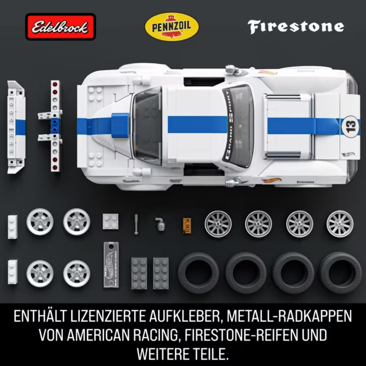 Mattel Brick Shop Hot Wheels Custom Corvette Grand Sport Bauset (918 Teile) - Brickhunter.shop