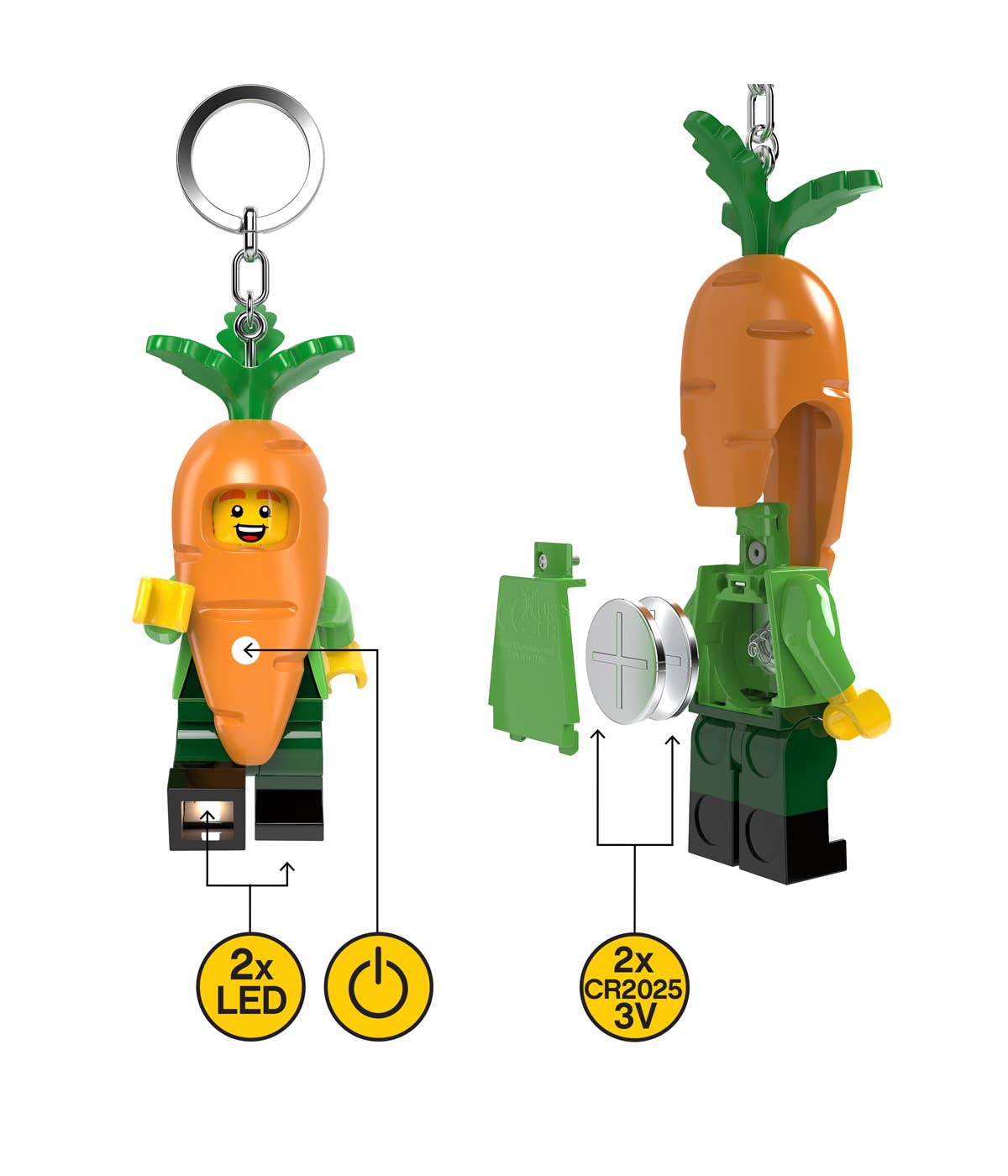 LEGO® Minifigures™ Karotten-Maskottchen Schlüsselanhänger mit Licht
