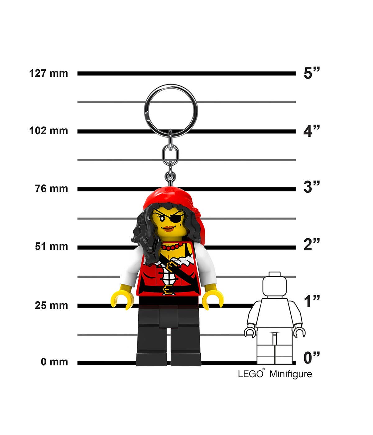 LEGO® Minifigures™ Piratenprinzessin Schlüsselanhänger mit Licht