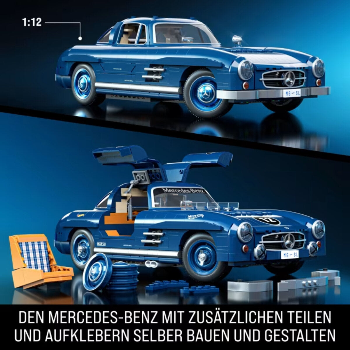 Mattel Brick Shop Hot Wheels Mercedes-Benz 300 Sl Bauset (1600 Teile)