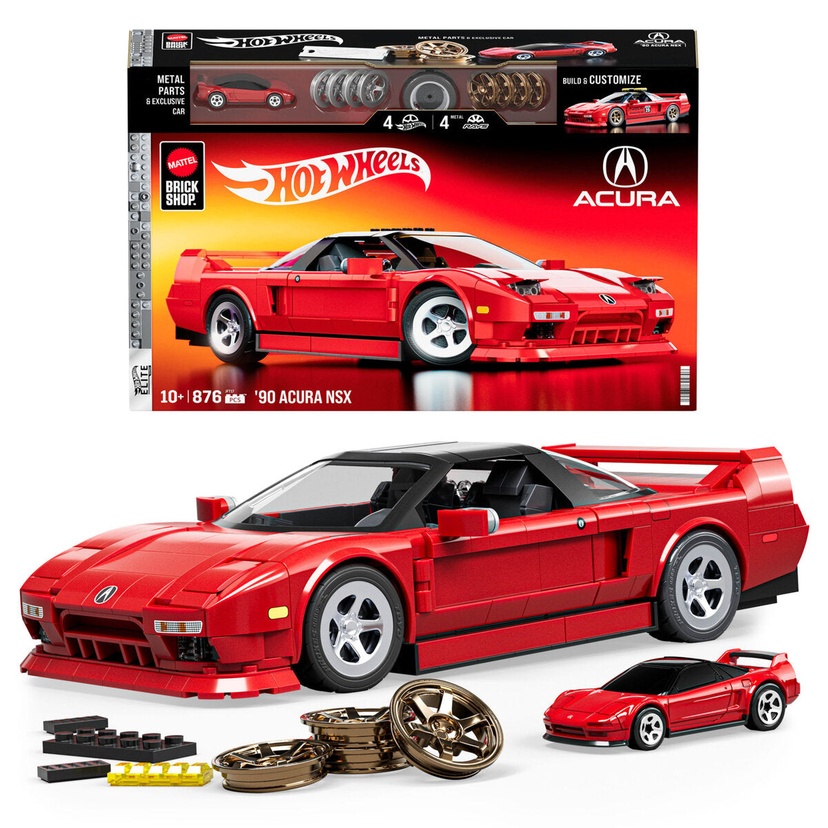 Mattel Brick Shop Hot Wheels ’90 Acura Nsx Bauset (876 Teile)